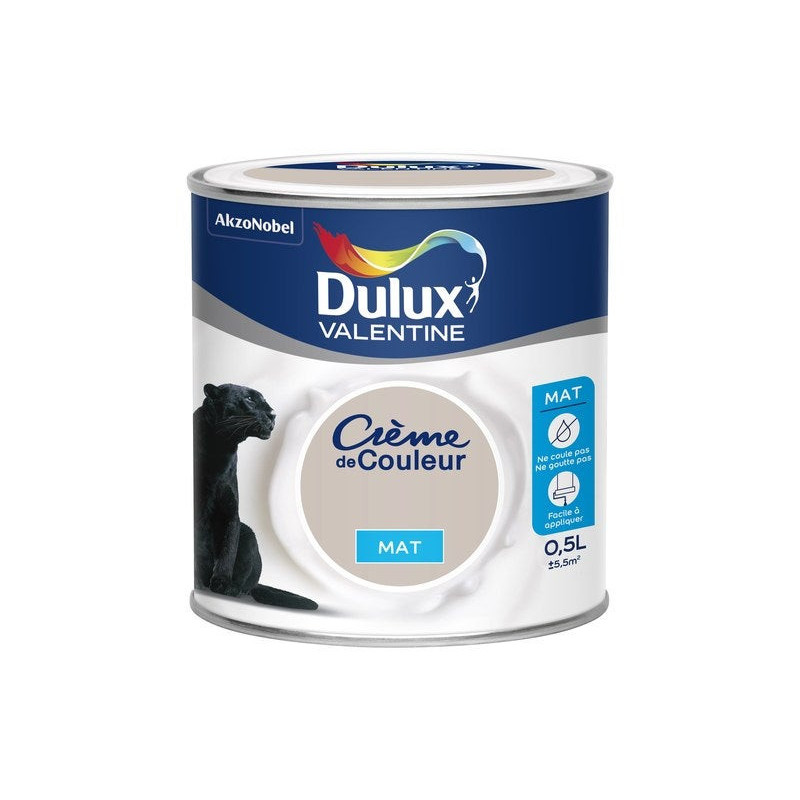 Peinture mur, boiserie, radiateur Crème de couleur DULUX VALENTINE grain de sable mat 0.5 l