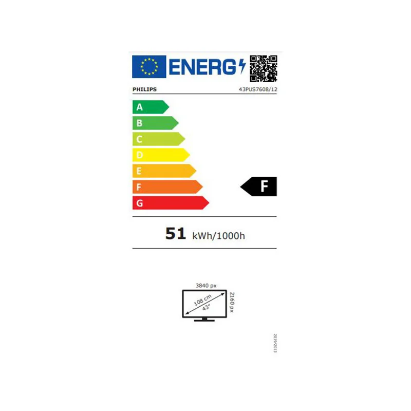 TV - LED - PHILIPS - 108 cm - 4K - 60 Hz - Smart TV - 43PUS7608/12