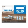 Pile Alcaline 10+10 1,5V - PHILIPS - LR6A20BP/10