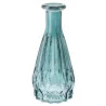 Vase diamant en verre bleu canard 6,5x14,5cm - 8564