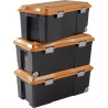 LOT DE 3 COFFRES DE RANGEMENT SUR ROULETTES