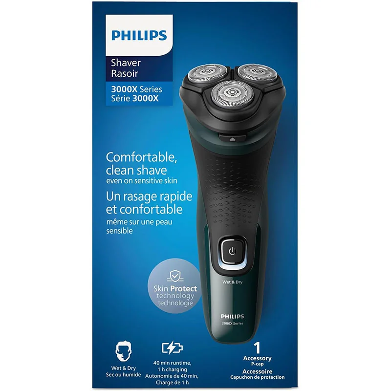 Rasoir électrique rechargeable étanche 3000X Series Vert - PHILIPS - X3002/00