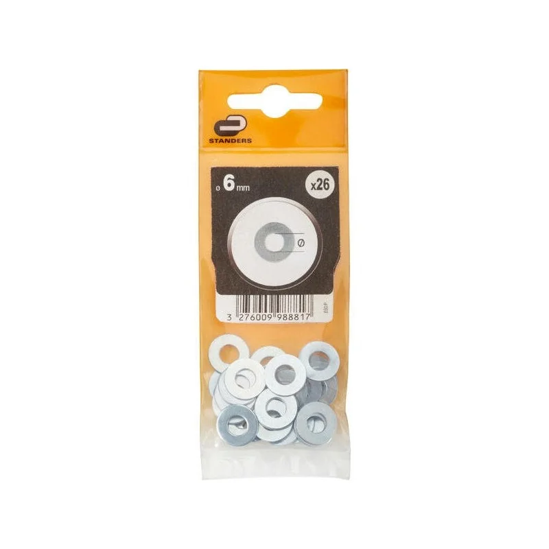 Lot De 26 Rondelles Acier Zingué, Diam.6 Mm Standers