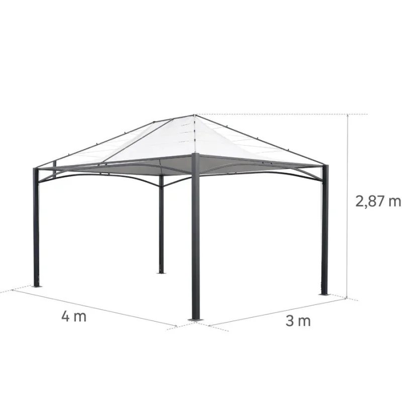 Tonnelle de jardin en aluminium Botanica 4x3 m Gris - NATERIAL - 100158057