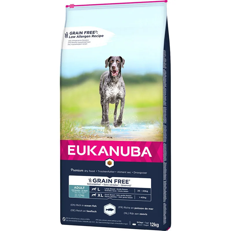 Croquette pour chien adulte grande race sans céréale Poisson 12kg - EUKANUBA - ENLAP784