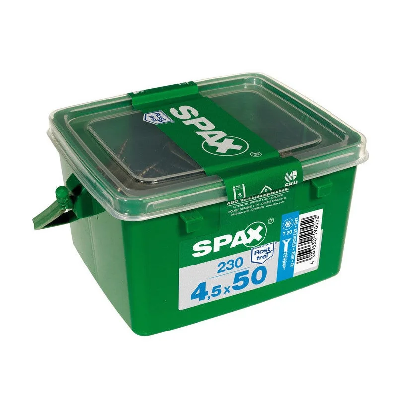 Lot De 230 Vis Inox Tête Fraisée Torx Spax, Diam.4.5 Mm X L.50 Mm