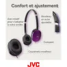 Casque supra-auriculaire pliable Series Flats Noir/Violet - JVC - HAS160MVU