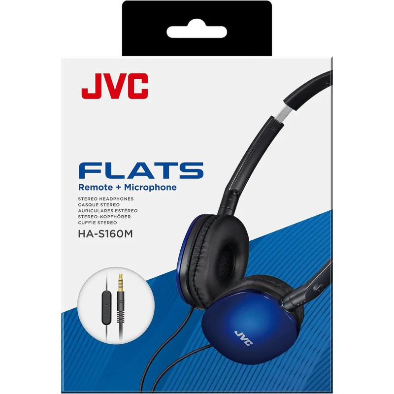 Casque supra-auriculaire pliable Series Flats Noir/Bleu - JVC - HAS160MAU