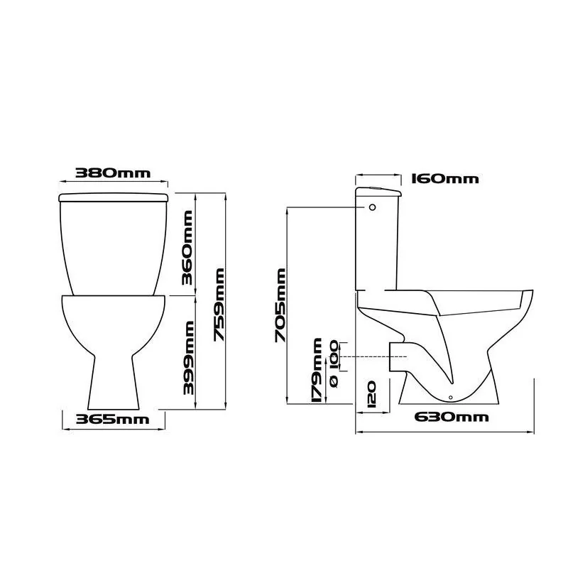 Pack WC à poser sortie horizontal, fermée non émaillée Element nf, GODART