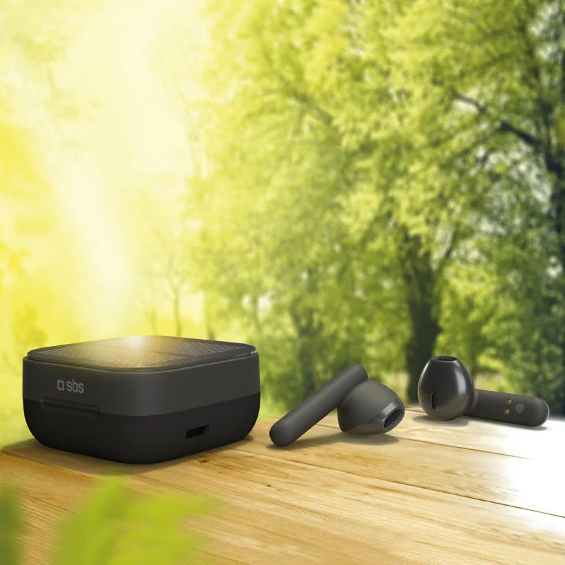 Écouteurs TWS Solar Twin Kobo avec station de charge solaire Noir - SBS - TEEARTWSSUNBTH