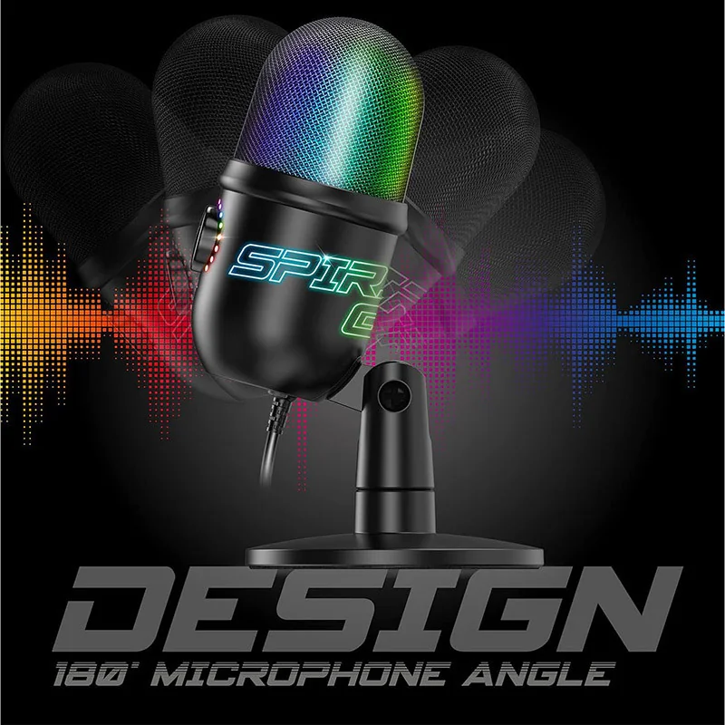 Microphone sur pied Eko 400 RGB Noir - SPIRIT OF GAMER - CASQMIC-EKO400SOG