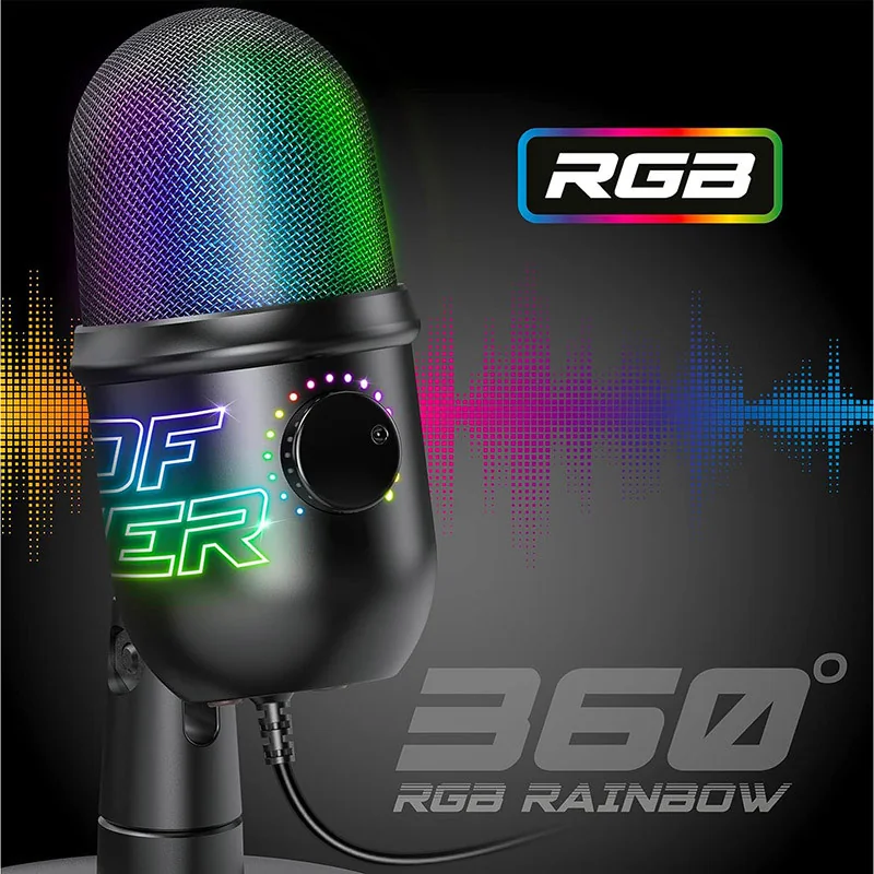 Microphone sur pied Eko 400 RGB Noir - SPIRIT OF GAMER - CASQMIC-EKO400SOG