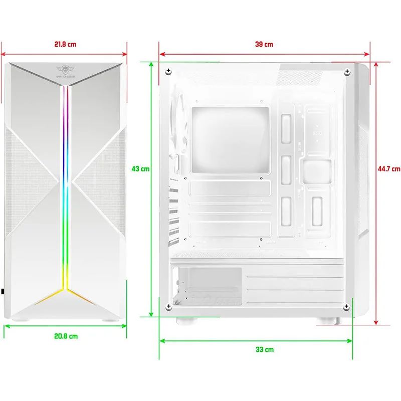 Boîtier PC gaming micro ATX Clone 3 ARGo Blanc - SPIRIT OF GAMER - BOIT8001RAWSOG