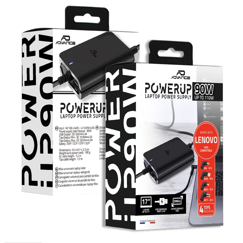 Chargeur universel spécial Lenovo 90W Noir - ADVANCE - CHARGCHG090LNADV