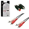 Câble audio 2 RCA avec coupleur Mâle/Mâle 1.5m - MCL - CABLEMC705AGE1-5MMCL