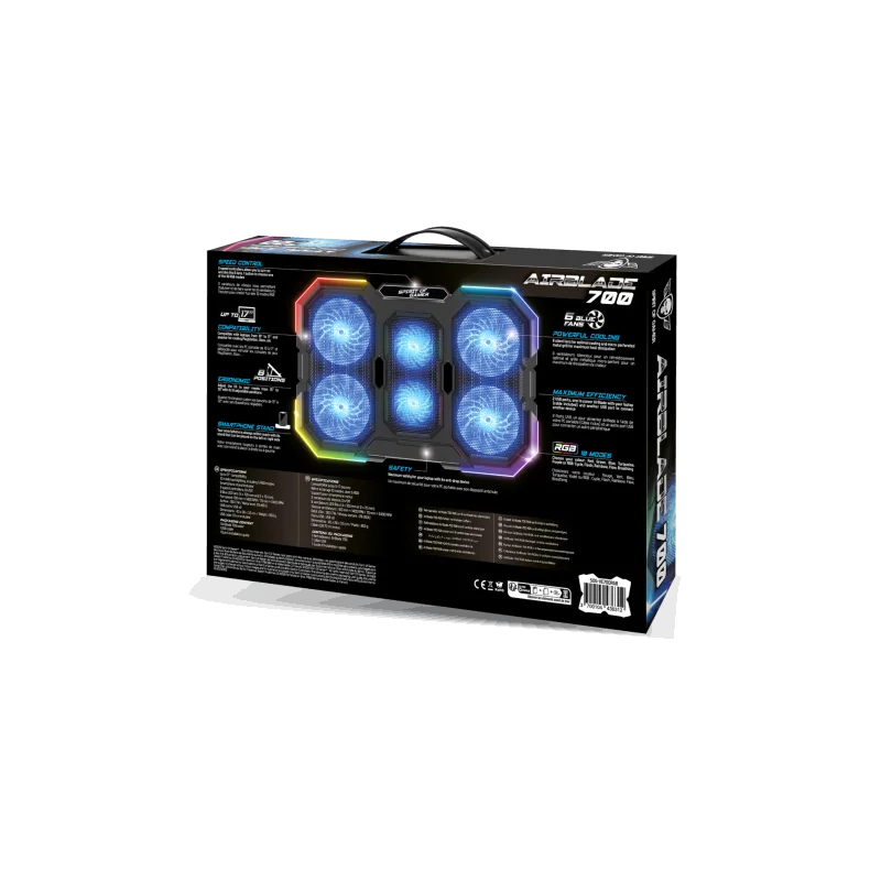 Support ventilé PC portable Air Blade 700 17" LED RGB Noir - SPIRIT OF GAMER - VENTVE700RSOG