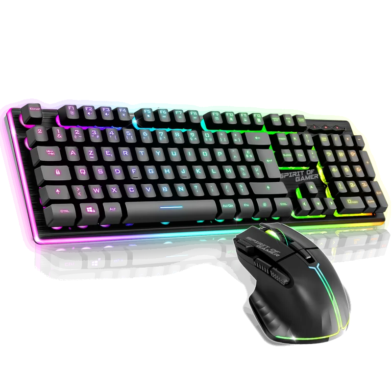 Pack clavier & souris gamer sans fil Ultimate 600 Noir - SPIRIT OF GAMER - CLAVCLSMK600SBKSOG