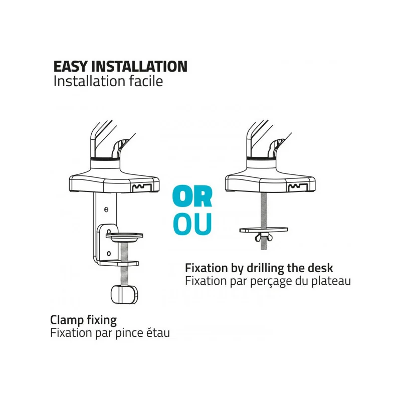 Support écran articulé ErgoMounts Single pour un écran 17” à 32” Noir - ADVANCE - ACCSUPPARM-1ADV