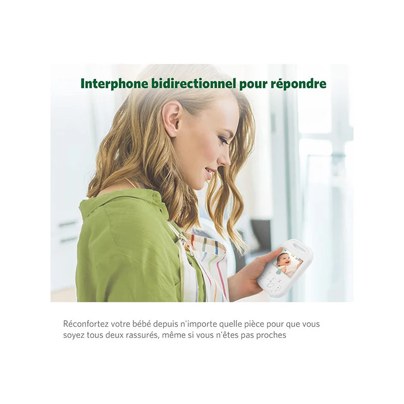 Babyphone panoramique/inclinable ACL IPS 2.8" Blanc LEAPFROG - Dès la naissance