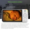 Babyphone panoramique/inclinable avec écran LCD HD 720p 5" Blanc LEAPFROG - Dès la naissance