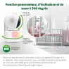 Babyphone panoramique/inclinable avec écran LCD HD 720p 5" Blanc LEAPFROG - Dès la naissance