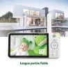 Babyphone panoramique/inclinable avec écran LCD HD 720p 5" Blanc LEAPFROG - Dès la naissance