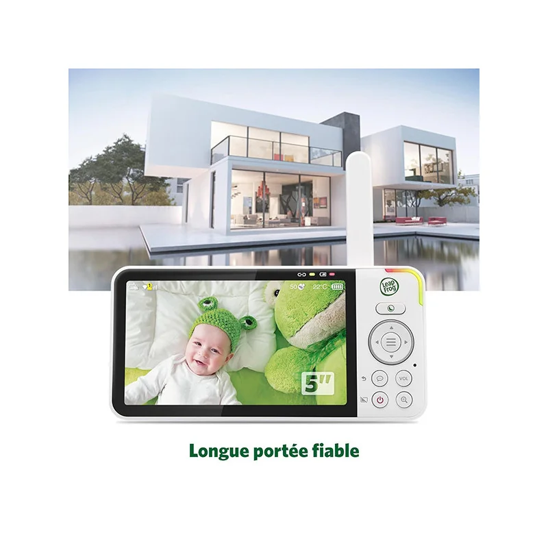 Babyphone intelligents avec écran HD 5" Blanc LEAPFROG - Dès la naissance