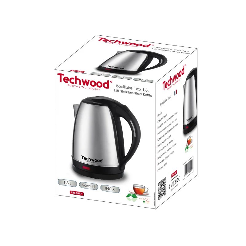 Bouilloire électrique 1L Blanc - TECHWOOD - CAFTB1031TECH