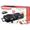 Plaque de cuisson électrique 2 feux 2500W Noir - TECHWOOD - CUISTPE2506TECH