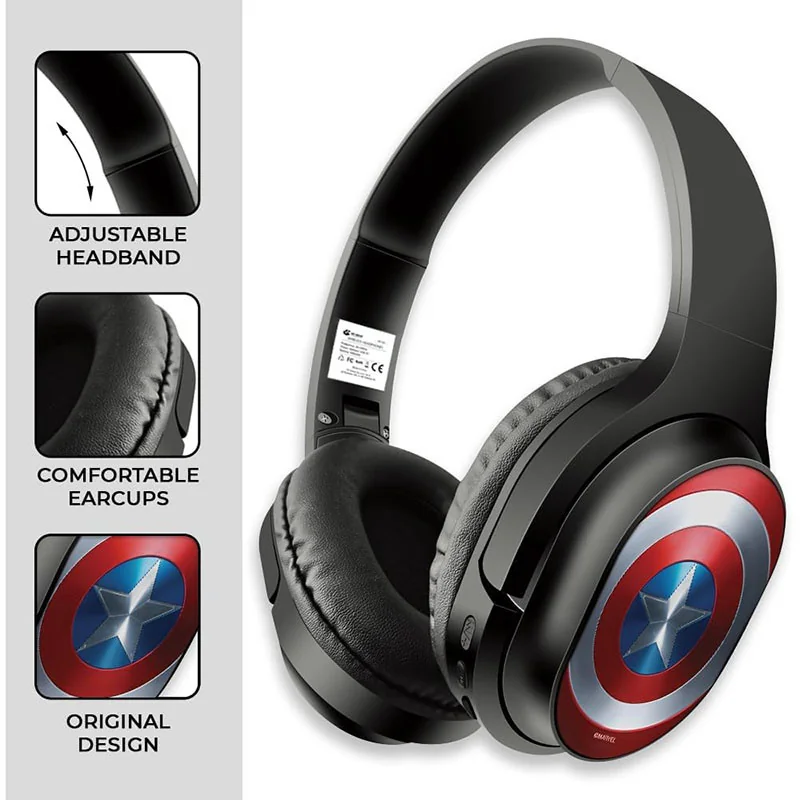 Casque audio sans fil Captain America noir - BIGBEN - CASQMHPWCAPAM001BB