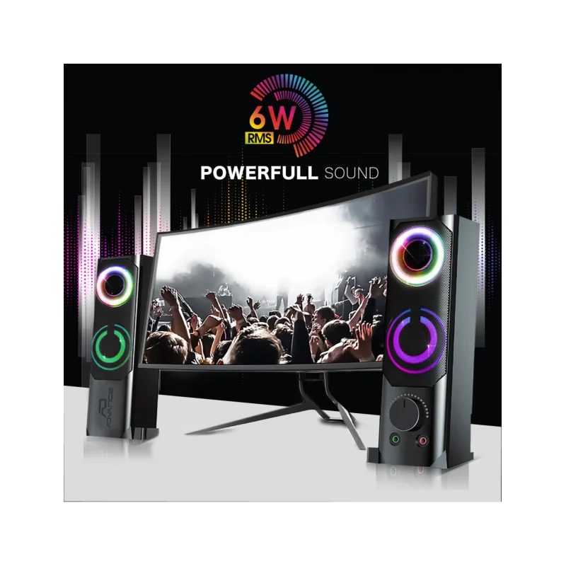 Kit enceintes 2en1 Soundphonics 2.0 RGB 6W RMS Noir - ADVANCE - HPSPU900BADVA