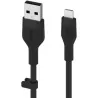 Câble BoostCharge Flex USB-A vers Lightning 3.3" noir - BELKIN - CABBNCAA008BT1MBKBEL