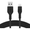 Câble BoostCharge Flex USB-A vers Lightning 3.3" noir - BELKIN - CABBNCAA008BT1MBKBEL