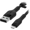 Câble BoostCharge Flex USB-A vers Lightning 3.3" noir - BELKIN - CABBNCAA008BT1MBKBEL