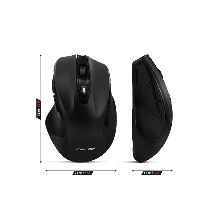 Souris sans fil Shape 6D 2400Dpi noir - ADVANCE - SOURSSHAPEBKADVA