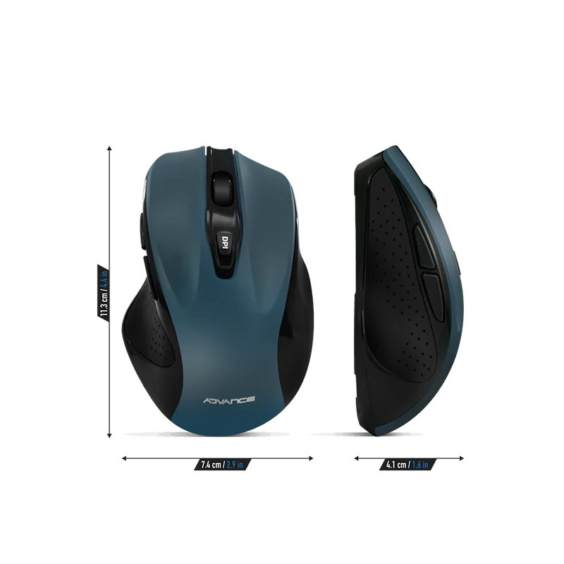 Souris sans fil Shape 6D 2400Dpi Bleu/Noir - ADVANCE - SOURSSHAPEBLADVA