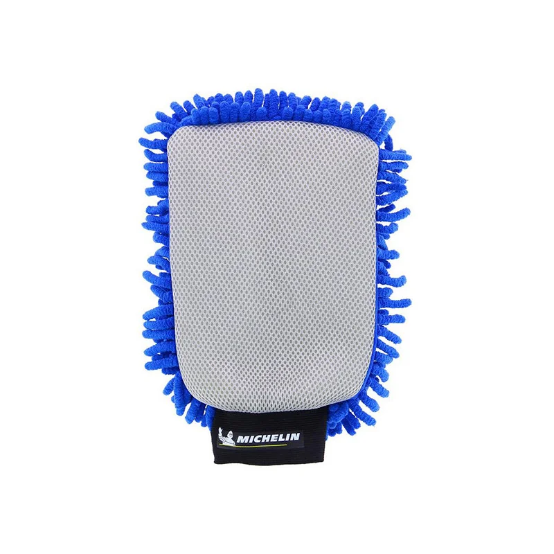 Gant de lavage chenille carrosserie & vitres pour voitures Bleu/Blanc - MICHELIN - 9482