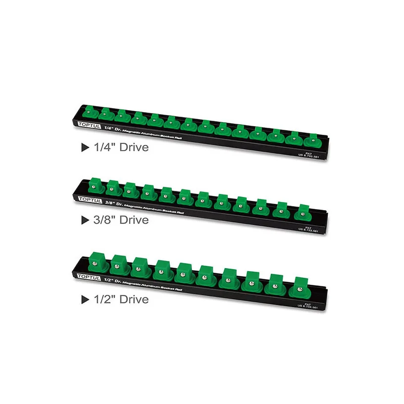 Rail à douille magnétique 14 supports 1/4" - TOPTUL - PBKB2B2614