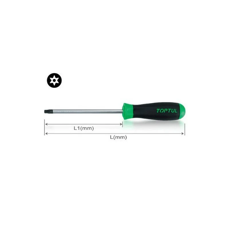 Tournevis antidérapant étoile Inviolable T30x125mm - TOPTUL - FEAB3013