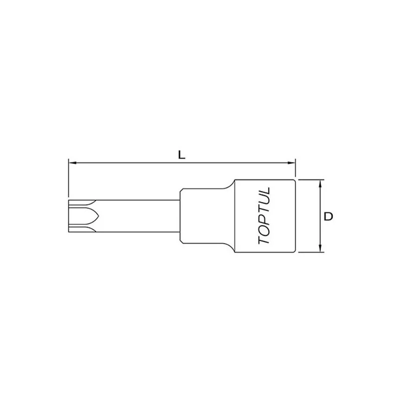 Douille à embout Torx T60 1/2" 55mm - TOPTUL - BCFA1660