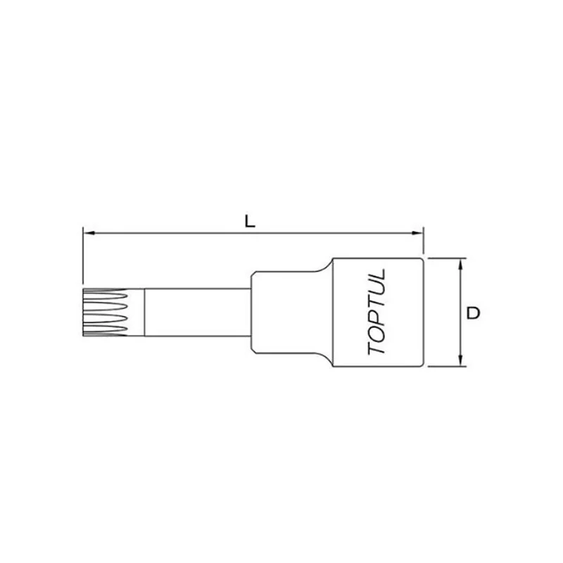 Douille à embout Torx T20 1/4" 37mm - TOPTUL - BCFA0820