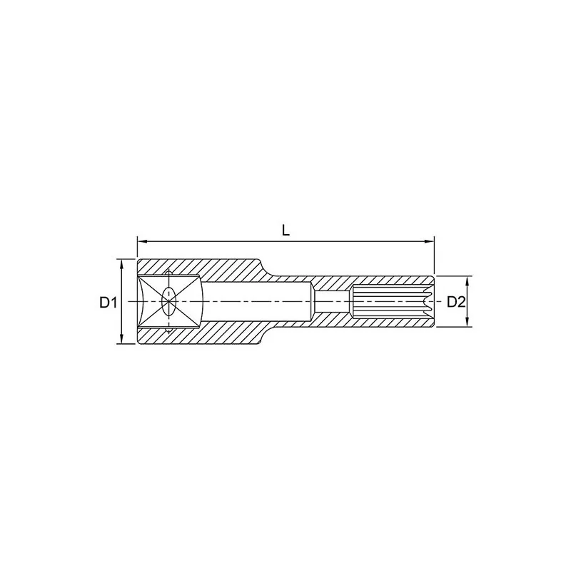 Douille longue étoile profonde E10 1/2" 77mm - TOPTUL - BAEH1610