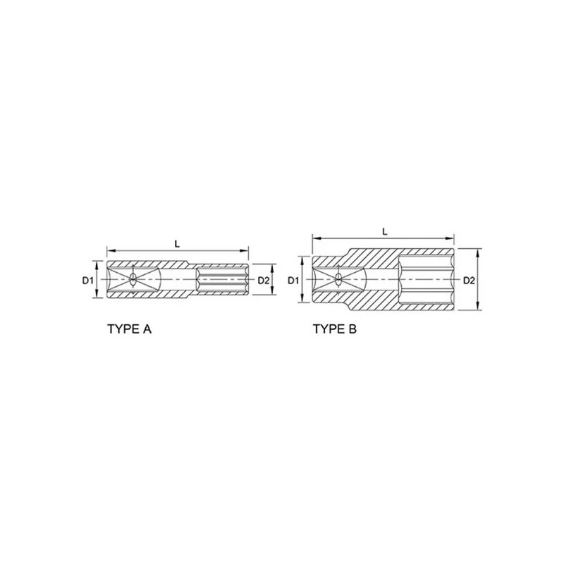 Douille longue hexagonale 15 1/2" 77mm - TOPTUL - BAEE1615