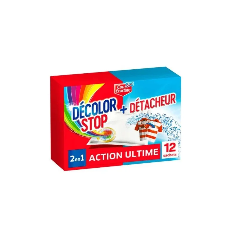 Décolor stop avec détacheur 2en1 action ultime 12 sachets de 30g - EAU ECARLATE - 8301