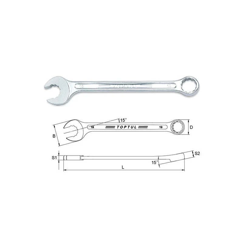 Clé mixte dynamique super-torque 15° 14mm - TOPTUL - AAEQ1414