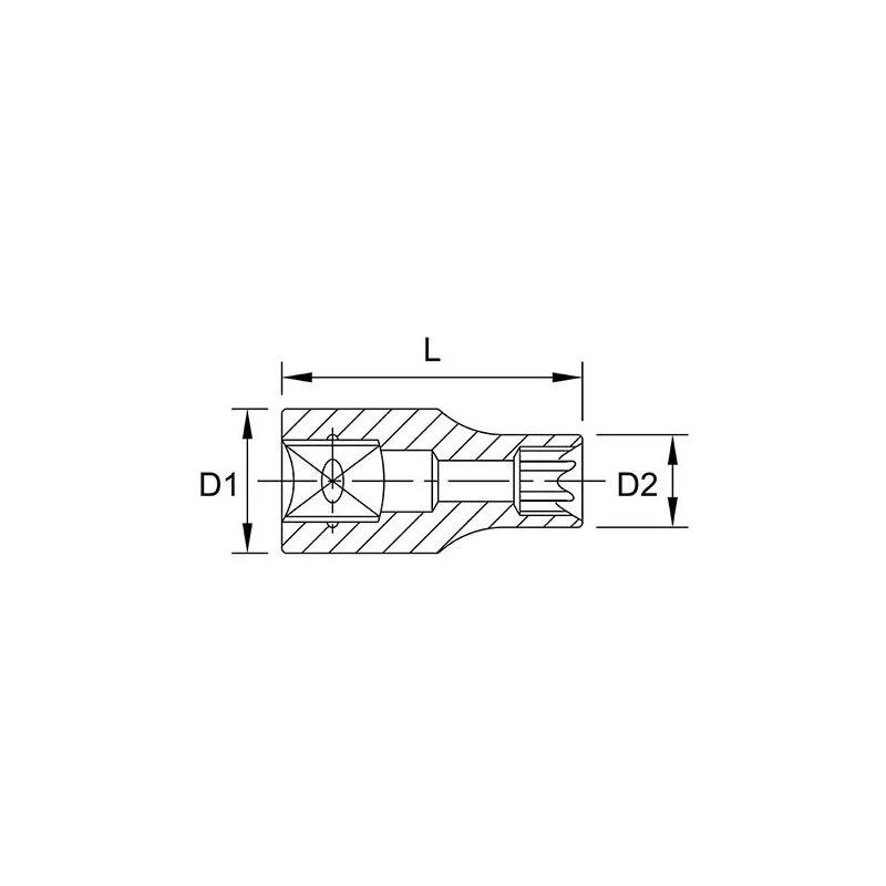 Douille étoile E11 1/2" - TOPTUL - BAED1611