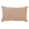 Coussin broderie The floral Vichy 30x50cm marron - ATMOSPHERA - 201901