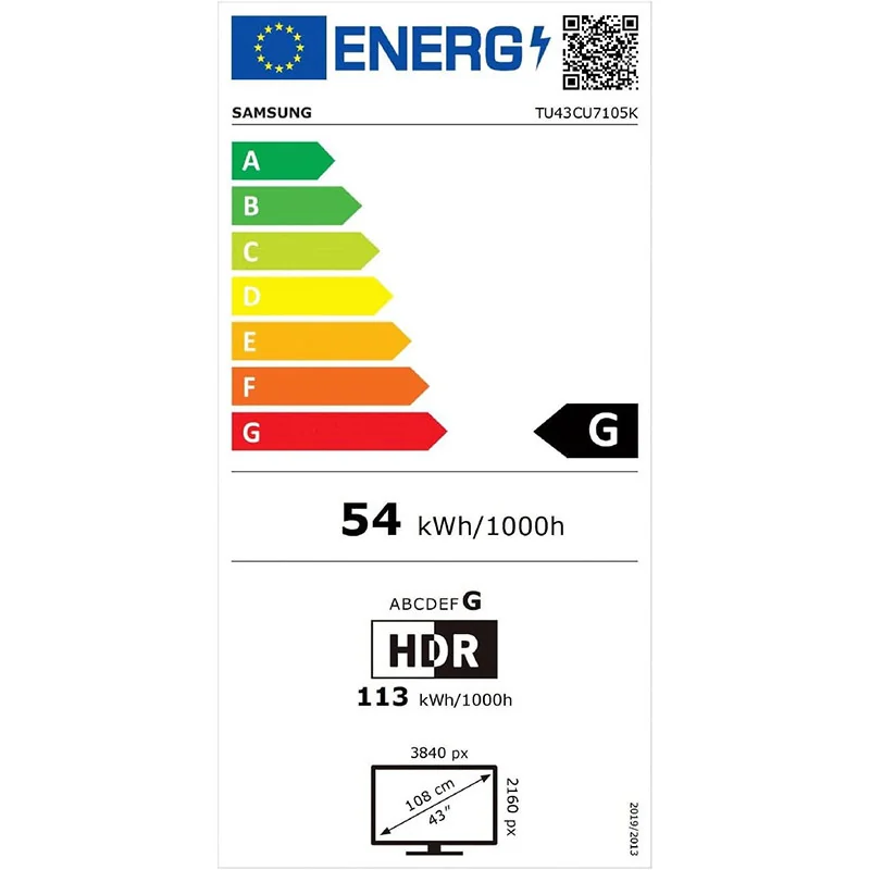 TV - LED - SAMSUNG - 108 cm - 4K - 60 Hz - Smart TV - TU43CU7105KXXC