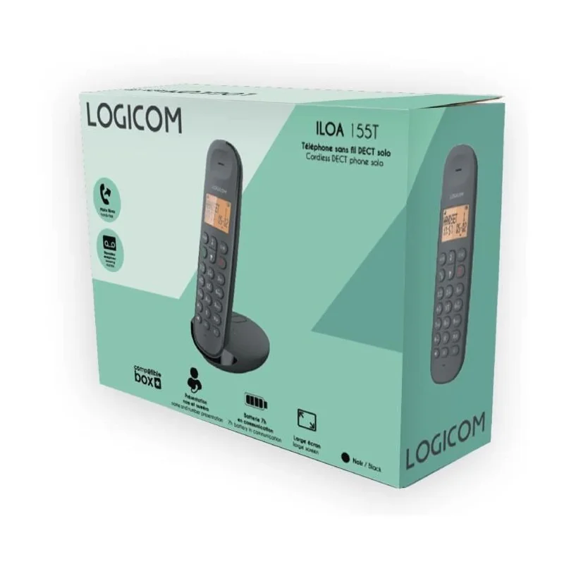 Téléphone sans fil Iloa 155T Noir - LOGICOM - ILOA 155T NOIR