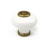 Bouton De Meuble Rond Blanc Porcelaine H.26 X L.31 X P.31 Mm